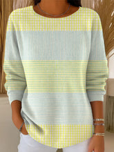 Women's Vintage Abstract Geometry Art Print Casual Pullover Sweater